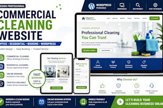 design commercial cleaning website office residential booking wordpress service
