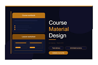 design course materials, handouts and worksheets in canva