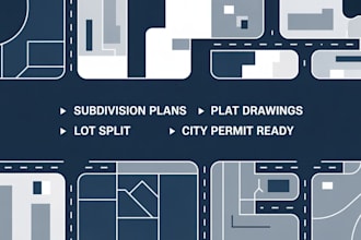 design residential lot subdivision plan an plat drawings for city permit