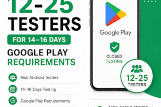 provide 25 testers for play store closed testing
