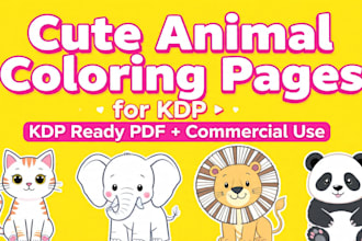 create KDP coloring book pages for kids with commercial use