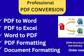 convert PDF to word or excel, word document, file conversion