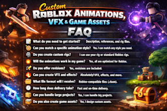 design custom roblox animation emotes vfx and game