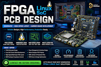 design schematic, layout pcb for fpga linux soc and carrier board verilog, vhdl