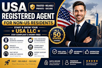 register US llc with ein and provide registered agent for non resident