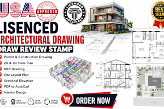 do autocad drafting, redraw blueprint, as built drawing for USA ny tx ca fl