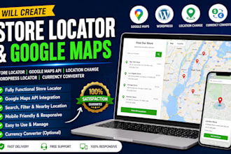 create store locator map, google maps API, wordpress locator