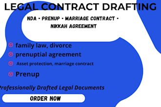 do legal marriage contract, nikkah contract agreement, nda and prenup agreement