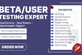 do QA testing and beta testing for your app, website, or saas product