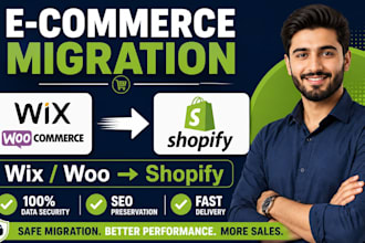 migrate wix to shopify or transfer woocommerce to shopify store