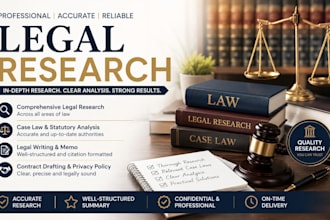 provide expert legal research, drafting and legal document
