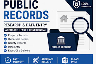 do verified data extraction US public records research property data entry