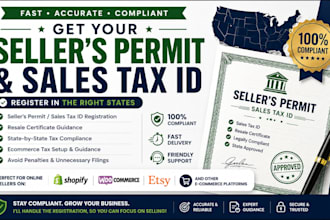 register your seller permit, resale certificate and sales tax id in USA