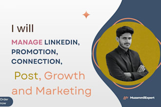 manage linkedin, promotion, connection, post, growth and marketing