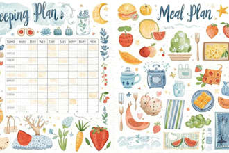 creating sleeping plan and meal plan
