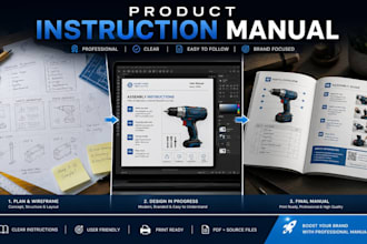 design professional product instruction manual and user guide