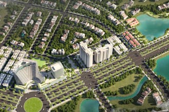 convert pdf to dwg plan, develop site plan rendering, smart city housing design