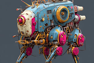 make robots and concept art of futuristic mecha