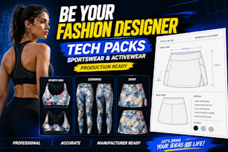be your fashion designer tech pack skirt tech pack sportswear activewear