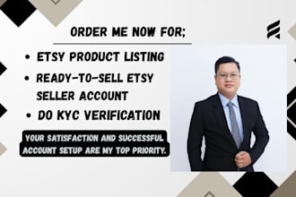 create a etsy seller account with complete verification for your prefer country