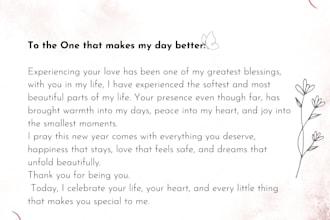 design a beautiful card with a heartfelt personal message
