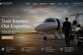 design squarespace private aviation website private jet charter booking website