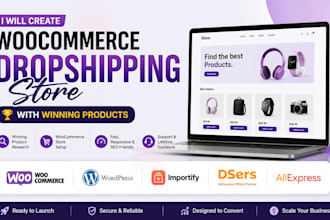 create woocommerce dropshipping store with winning products with importify dsers