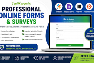 create jotform, google form, cognito form, type form, online form, surveys