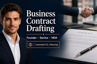 draft or review your business contract coo founder service agreement US attorney