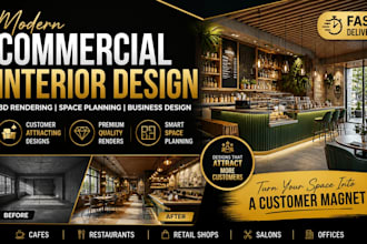 design modern commercial interior with 3d rendering
