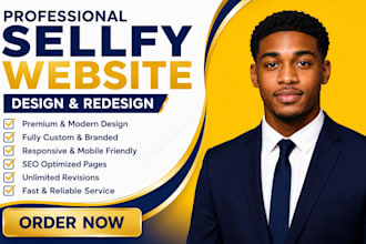 do sellfy website design, redesign sellfy store, shopify store website design