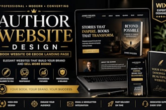 design a professional author website, book website or ebook landing page