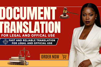 provide certified document translation for legal and official use
