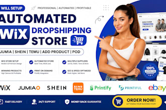 setup automated wix dropshiping store jumia shein temu add product pod printify