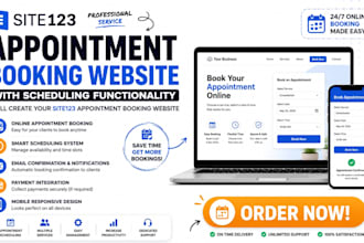 create site123 appointment online booking website with scheduling functionality