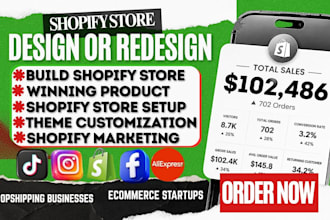 build or redesign your shopify store or dropshipping website
