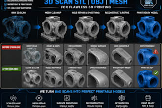 clean up repair reconstruct 3d scan stl obj mesh for 3d printing