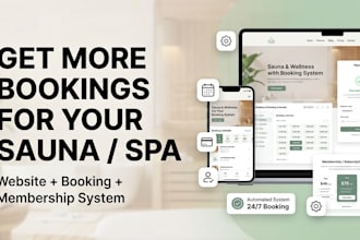 design sauna wellness website with booking funnel membership, lead system setup