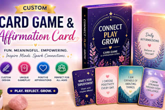 create tarot oracle affirmation card deck board game packaging rulebook file box