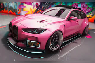 build 3d car modeling, 3d vehicle model, high poly car, fivem car, car rendering