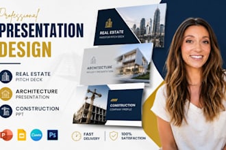 design real estate pitch deck, architecture presentation, construction PPT