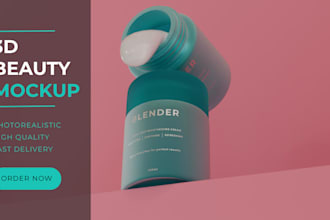 do a 3d cosmetics product mockup for your brand