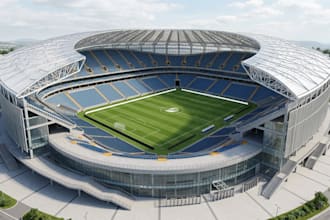 render 3d stadium, gym, sport complex and gaming arenas