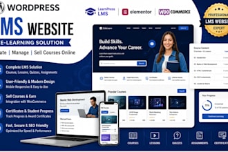 build a professional wordpress lms website for e learning and online courses