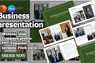 company profile, business presentation, ppt template, webinar slide pitch deck