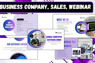 create powerpoint presentation, company profile, business deck, sales, webinar