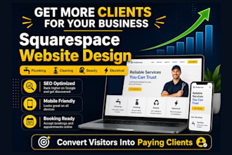design squarespace website for plumbing cleaning electrical, beauty that convert