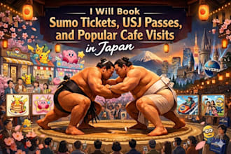 book sumo tickets, usj passes, and reservations for japans most popular cafés