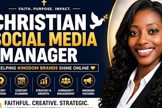 be christian social media manager, content creator, youtube virtual assistant