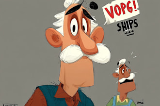 draw cartoon character with bold and eye catching style